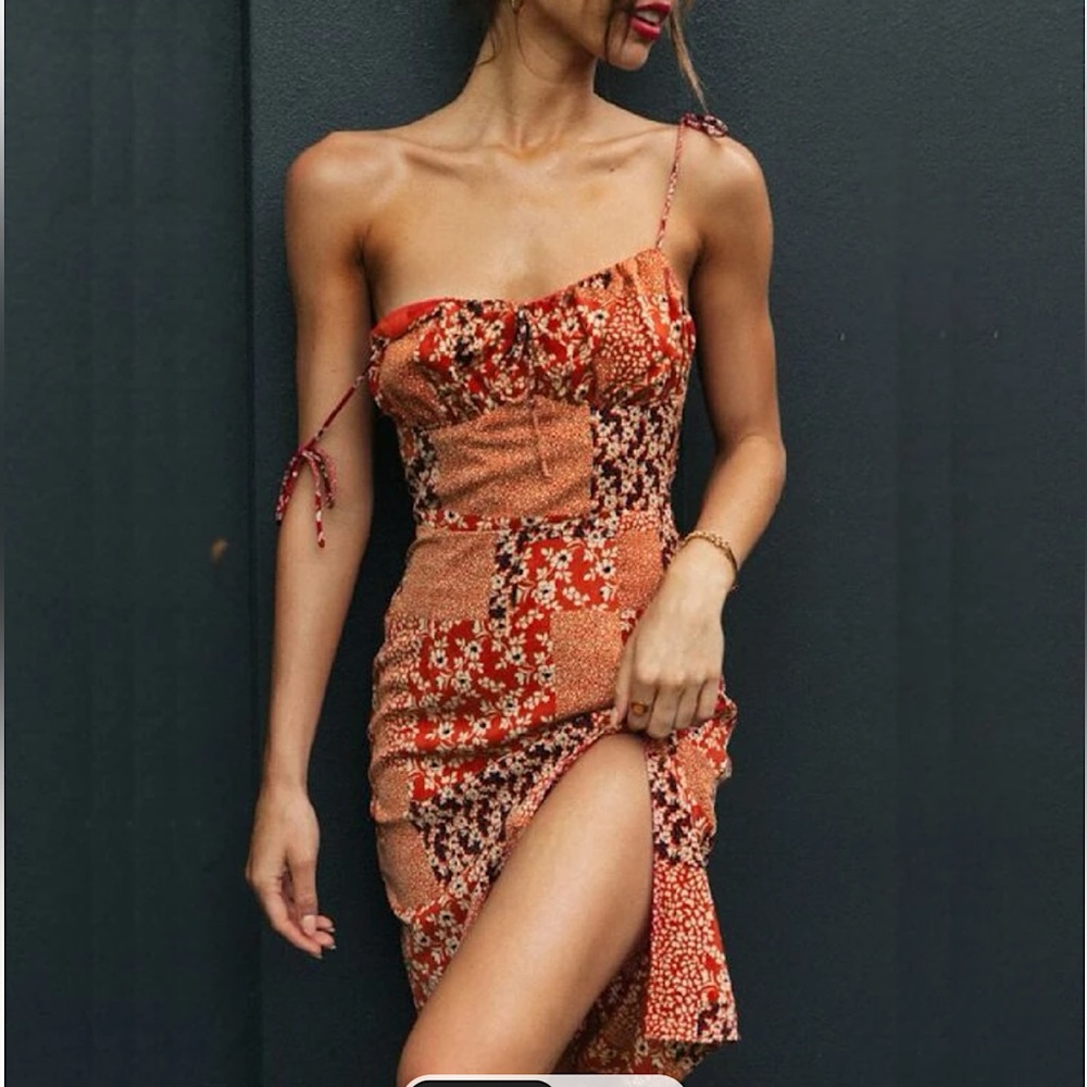 3/$24 Floral Scarf Print Ruched Dress